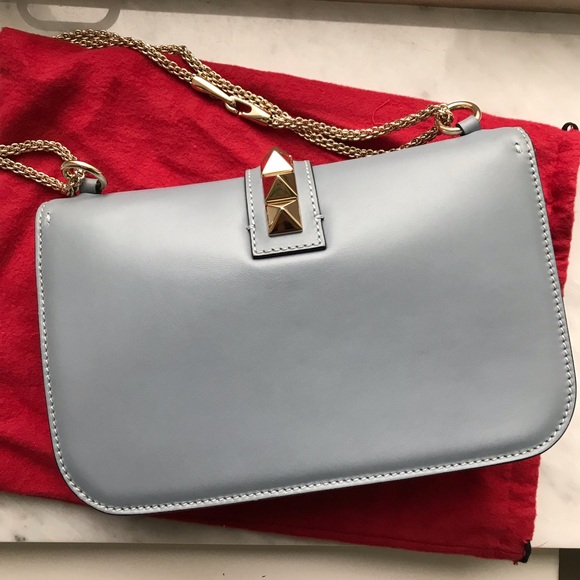Valentino Rockstud medium bag in light blue color - Picture 2 of 8